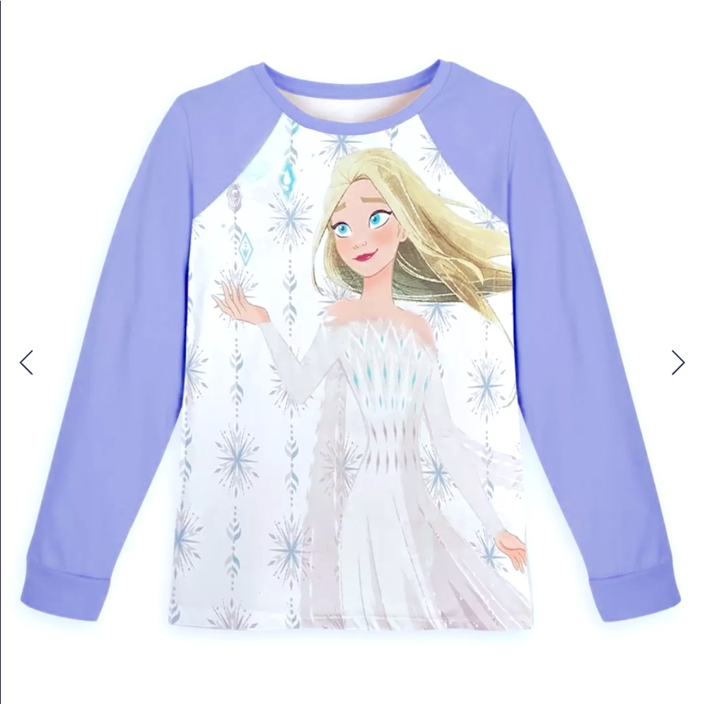 🆕Disney Frozen Elsa Raglan Long Sleeve Baseball Tee